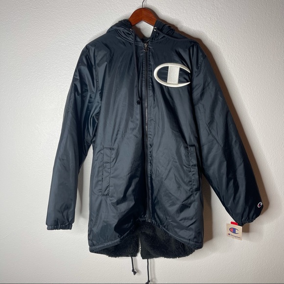 sherpa lined stadium jacket